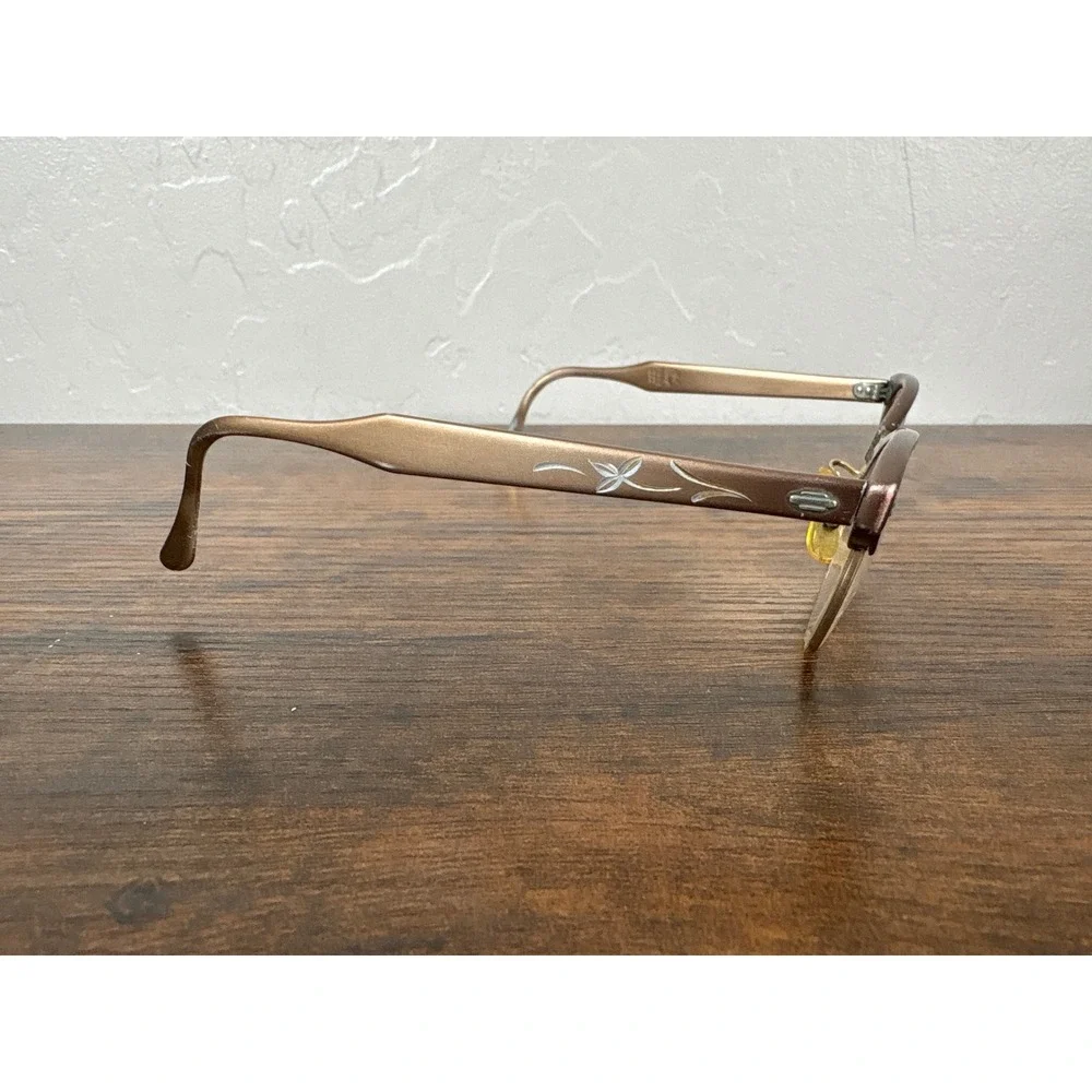Art-Craft Vintage Cat Eye Glasses Brown Aluminum 1/10 12K GF Bridge USA 50s 60s